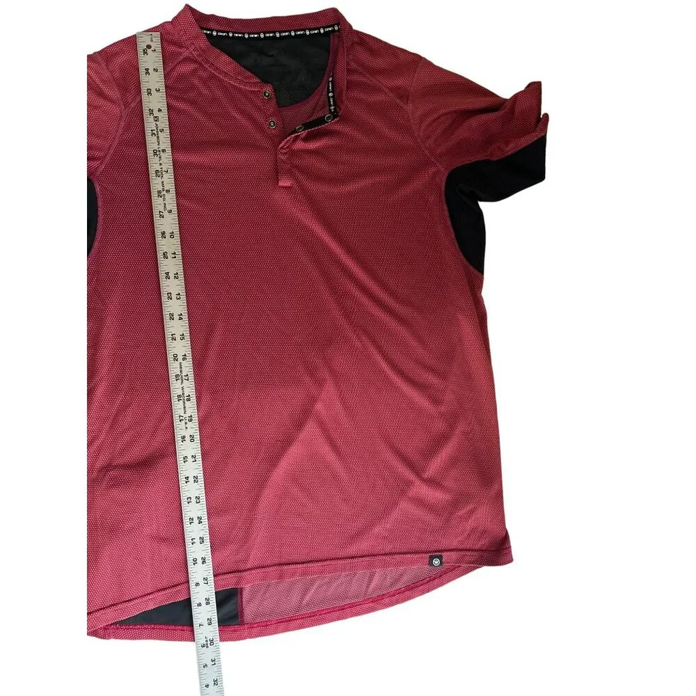 Canari Mens Red & Black Snap Top Cycling Jersey With Rear Zipper Pocket Size L - Picture 6 of 8